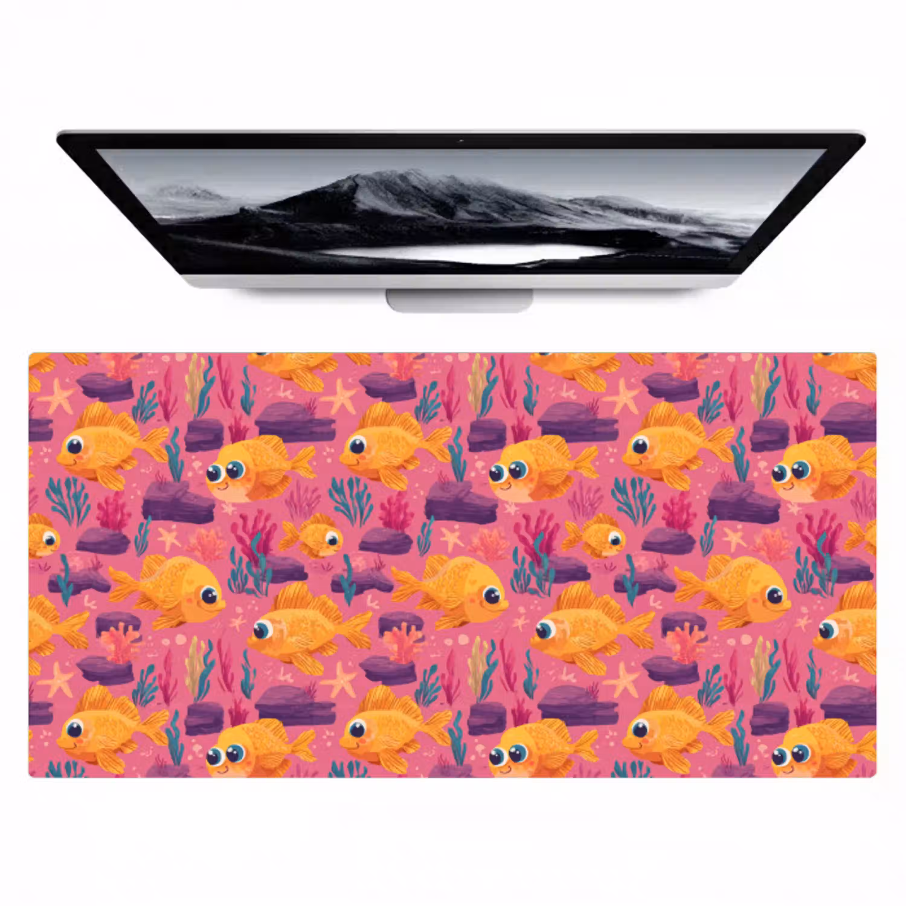 Goudvissen - Koraal - Kleurrijk Muismat XXL klein 681 -zzz3d