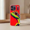 Kikker - Kleurrijk - Strepen - Ogen Telefoonhoesje iPhone 17 Pro klein -sfeer2