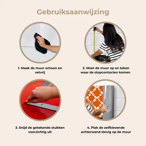 Oranje - Ruitpatroon - Wit keuken achterwand 2 middel 871 -gebruiksaanwijzing_NL
