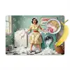 Retro - Blauw - Vrouw Placemat vinyl groot -zzzproduct_Kitchenyeah-website