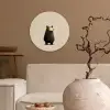 Beer - Donkerbruin - Minimalistisch Wandcirkel kunststof plaat 5mm dik klein -sfeer1