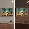 Moskee - Goud - Arabisch - Islamitische Light Box met batterij (Wandlamp) middel -sfeer3