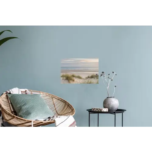 Zandstrand - Bewolkt - Duinen Muursticker klein -plant