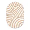 Beige - Aardspatroon Wandcirkel Ovaal Forex klein -3d