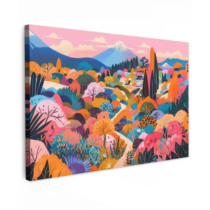 Witte bergtop - Modern - Kleurrijk canvas 2cm klein -z3d
