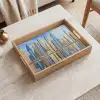 Skyline - Wolkenkrabbers - Water - Blauw Dienblad Rechthoek middel -sfeer1