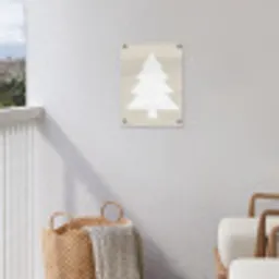Japandi - Kerstboom - Beige - Kerstversiering tuinposter los doek klein -sfeer8