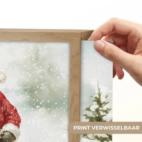 Kerstman- Winter - Sneeuw - Wit - Rood Light Box met batterij (Wandlamp) middel -USP_websiteprintNL