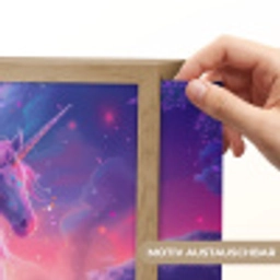 Eenhoorn - Fantasy - Kasteel - Meisje - Paars - Roze Light Box met batterij (Wandlamp kind) middel -USP_websiteprintDE