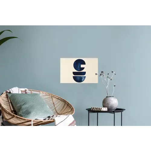 Vormen - Blauw - Abstract Muursticker klein -plant