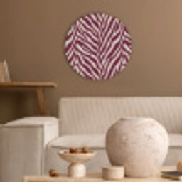 Zebra - Motief - Bordeaux - Rood Akoestische PET Vilt - Rond klein 838 -sfeer1