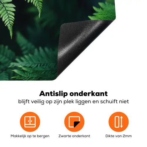 Varenblad - Groen - Structuur - Wazig Inductie beschermer vinyl 3mm klein -zzzzzzz-td-onderkant