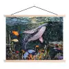 Mozaïek - Walvis - Koraal - Water textielposter latten blank klein -3d