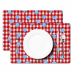 Ruit - Sterren - Rood Placemat vinyl groot 368 -zzsfeer2_Kitchenyeah-website