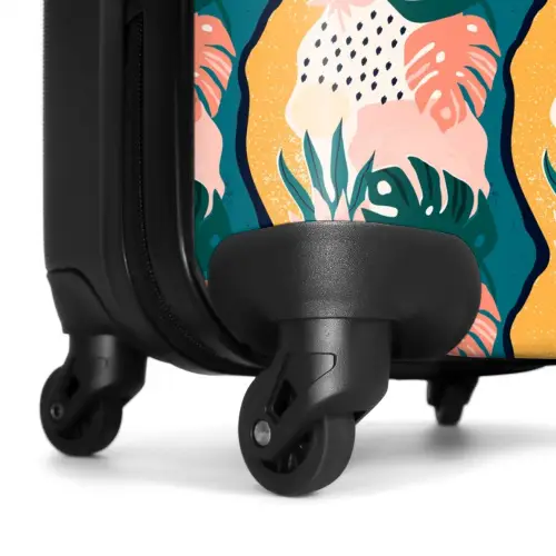 Monstera bladeren in diverse kleuren NBS - Handbagage koffer - Kinderen Unisex middel -wiel