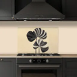 Zwart - Bladeren - Strepen - Minimalistisch keuken achterwand spatscherm klein -sfeer1