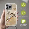 Vogels - Bloesemtak - Bloemen - Oranje Hoesje iPhone 16 Pro Max met koord klein -sfeer2_NL