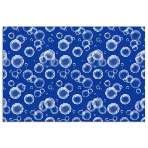 Bubbels - Patroon - Blauw poster papier klein -3d