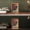Zwarte draak - Rookwolken - Rood Light Box met kabel (Tafellamp) klein -sfeer3