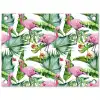Bladeren - Flamingo - Bloemen - Jungle tuinposter los doek klein -3d