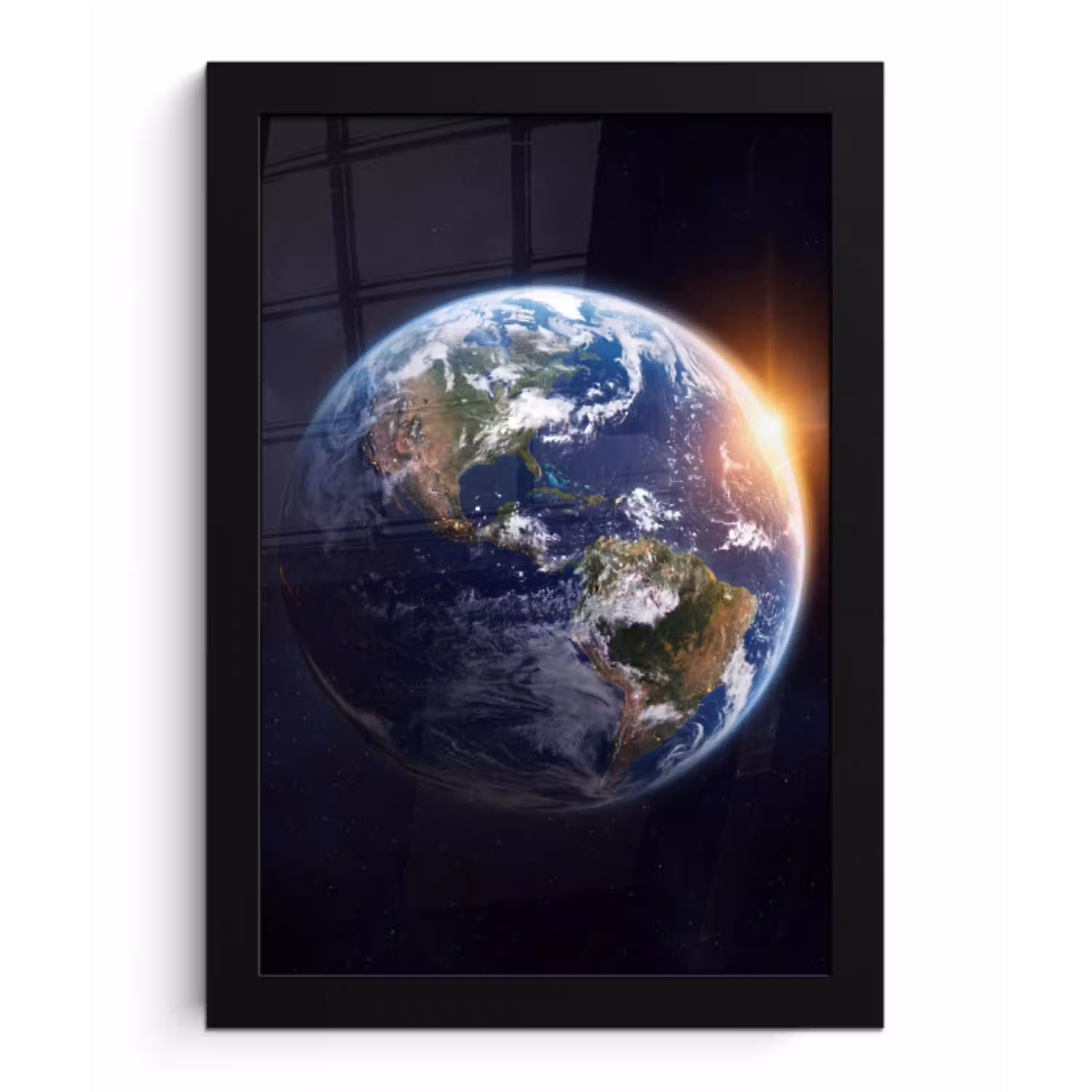 Planeet - Ruimte - Kosmos fotolijst zwart zonder passe partout klein -3d