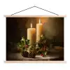 Kaarslicht - Kerst - Veelkleurig textielposter latten blank klein -3d