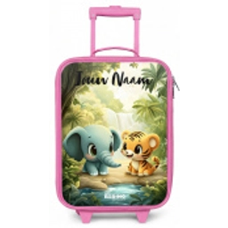 Olifant - Tijger - Bos - Jungle Kinderkoffer - Roze klein -zz3dotto