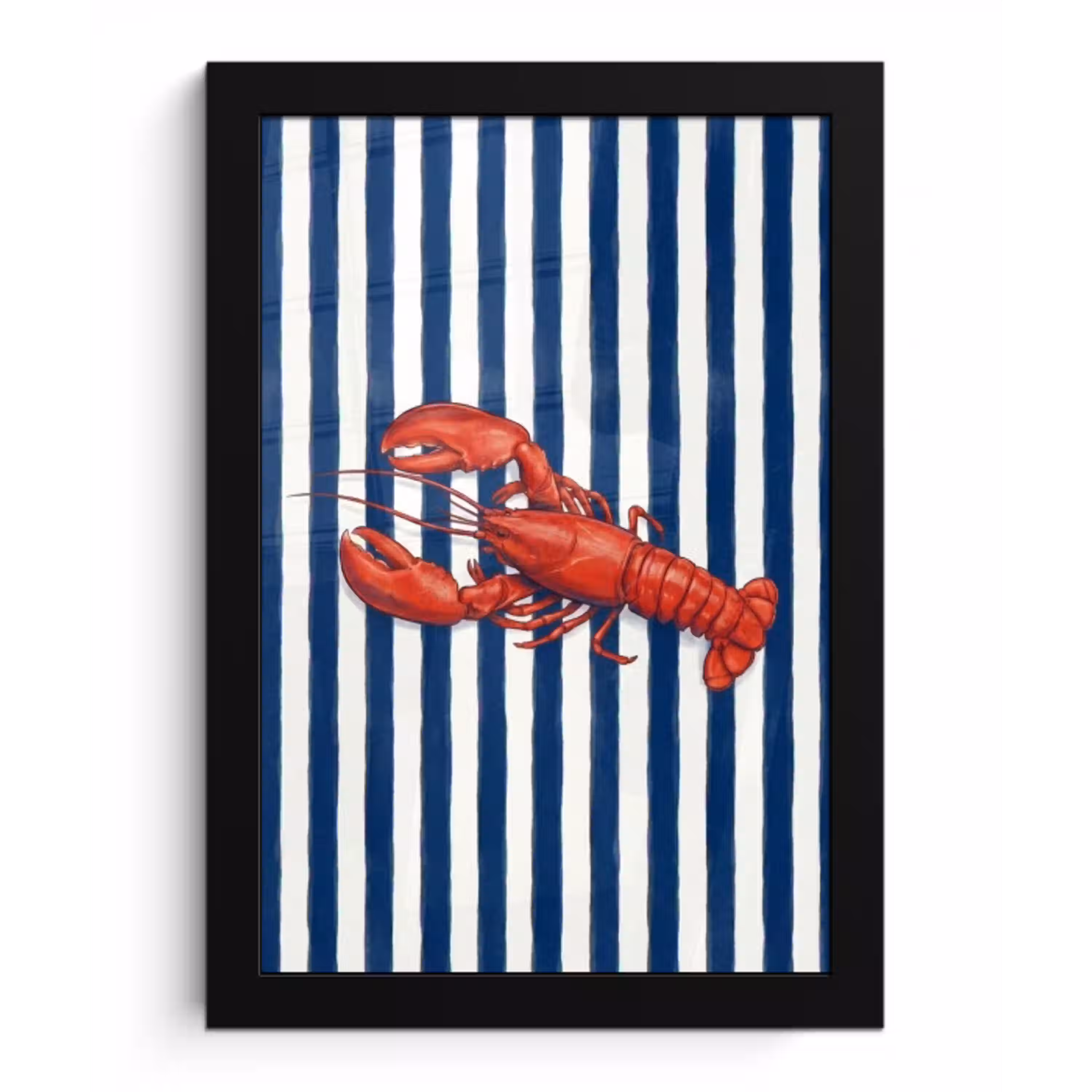 Schaaldier - Kreeft - Marine - Illustratie - Rood fotolijst zwart zonder passe partout klein -3d