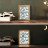 Flora - Modern - Blauw Light Box met kabel (Tafellamp) klein 925 -sfeer3