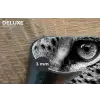 Luipaard - Zwart - Wit - Oog Placemat vinyl groot -closeup