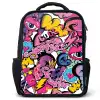 Girly graffiti Rugzak - Zwart middel -3d