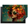 Vrouw - Sinaasappel - Bessen - Oranje Inductie beschermer vinyl 3mm klein -3d
