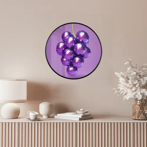 Druif - Disco - Glitter - Paars Fotolijst rond zonder passe partout klein -sfeer3