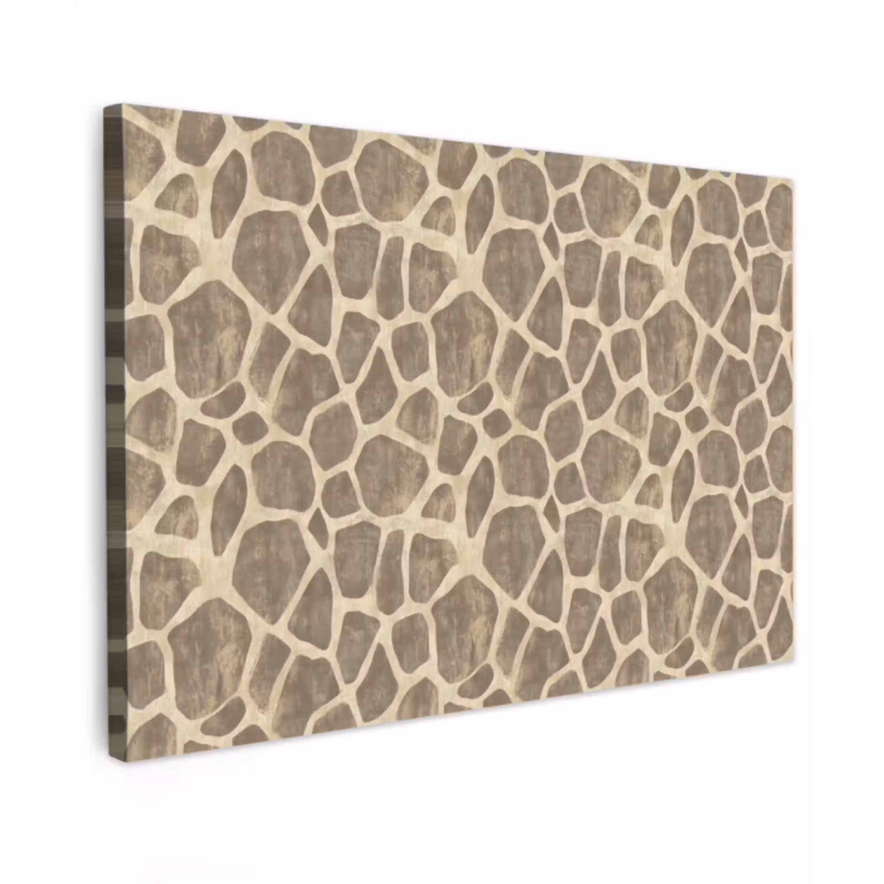 Giraf - Patroon - Beige - Bruin Tuinposter op houten frame 2 cm dik klein 845 -3d