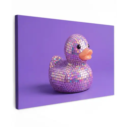 Disco - Eend - Paars canvas 2cm klein -z3d