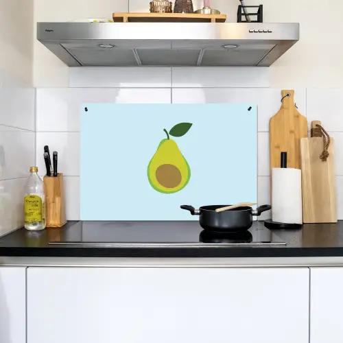 Avocado - Illustratie - Groene - Vrucht Inductie beschemer met haakjes klein -sfeer2