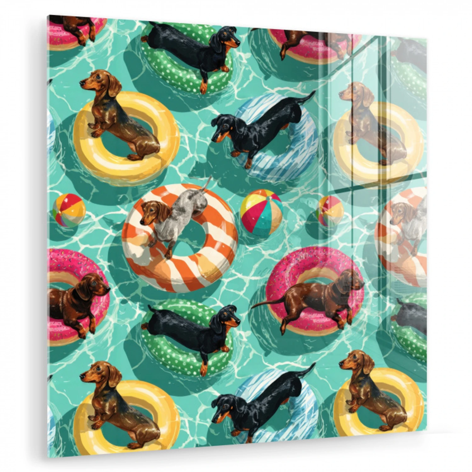 Teckels - Zwembad - Kleurrijk plexiglas 5mm klein 11 -zzzproduct_nieuw
