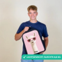Lama - Wit - Zonnebril - Wimpers Rugzak - Zwart middel -sfeer7_NL