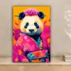 Kimono - Roze - Panda - Bloemenkroon canvas 2cm klein -sfeer1