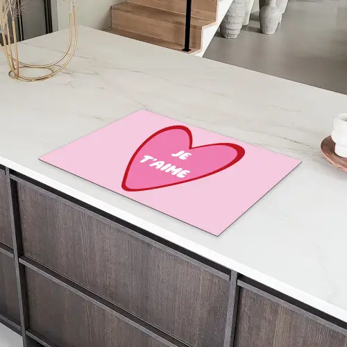 Hart - Frans - Valentijn - Roze Inductie beschermer vinyl 3mm klein -sfeer8