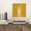 Lijnillustratie - Ananas - Bladkroon - Okergeel aluminium wit klein -sfeer1
