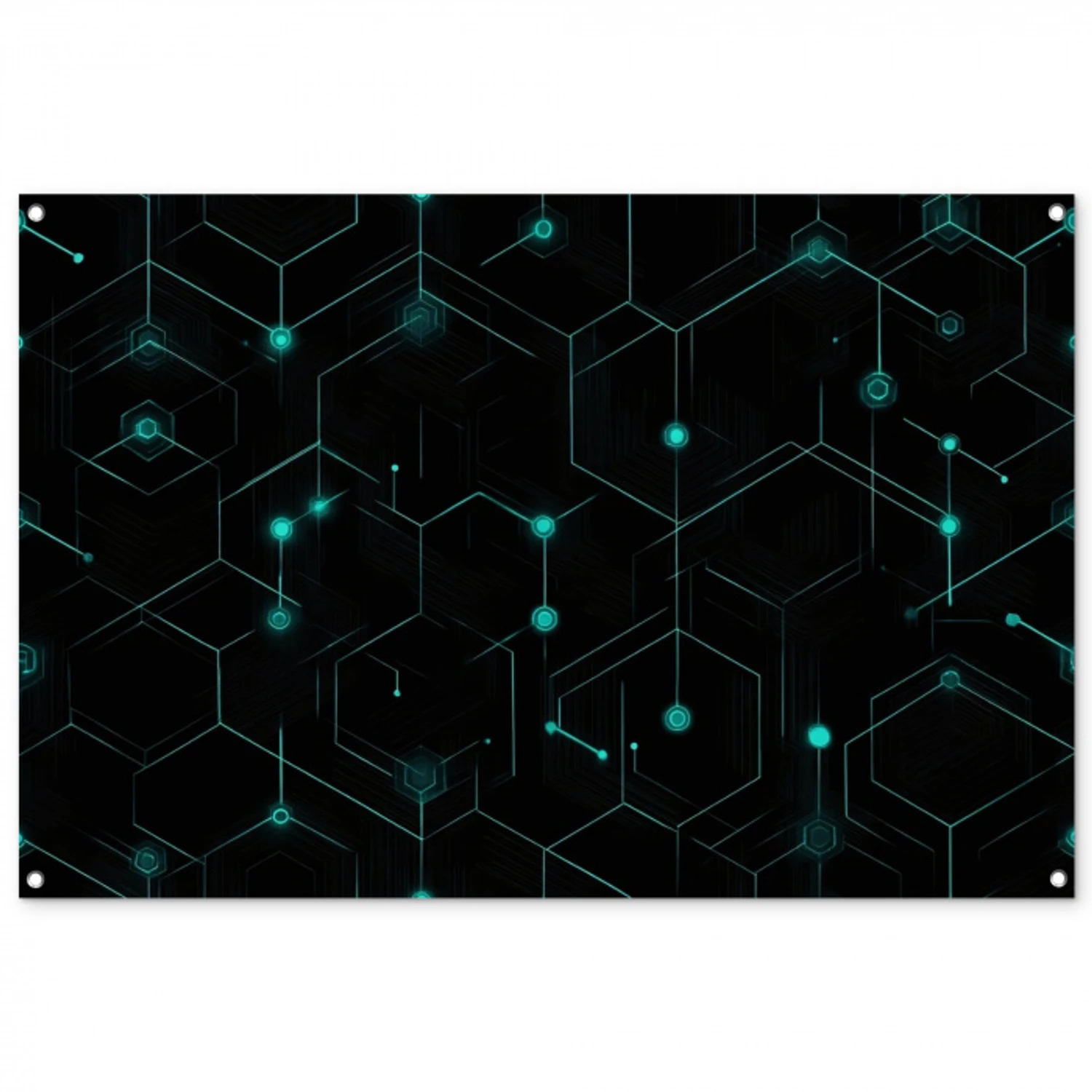 Gaming - Netwerk - Blauw - Punten - Patroon tuinposter los doek groot -3d