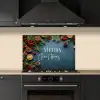 Merry Christmas - Blauw - Kerst - Winter keuken achterwand spatscherm klein -sfeer1