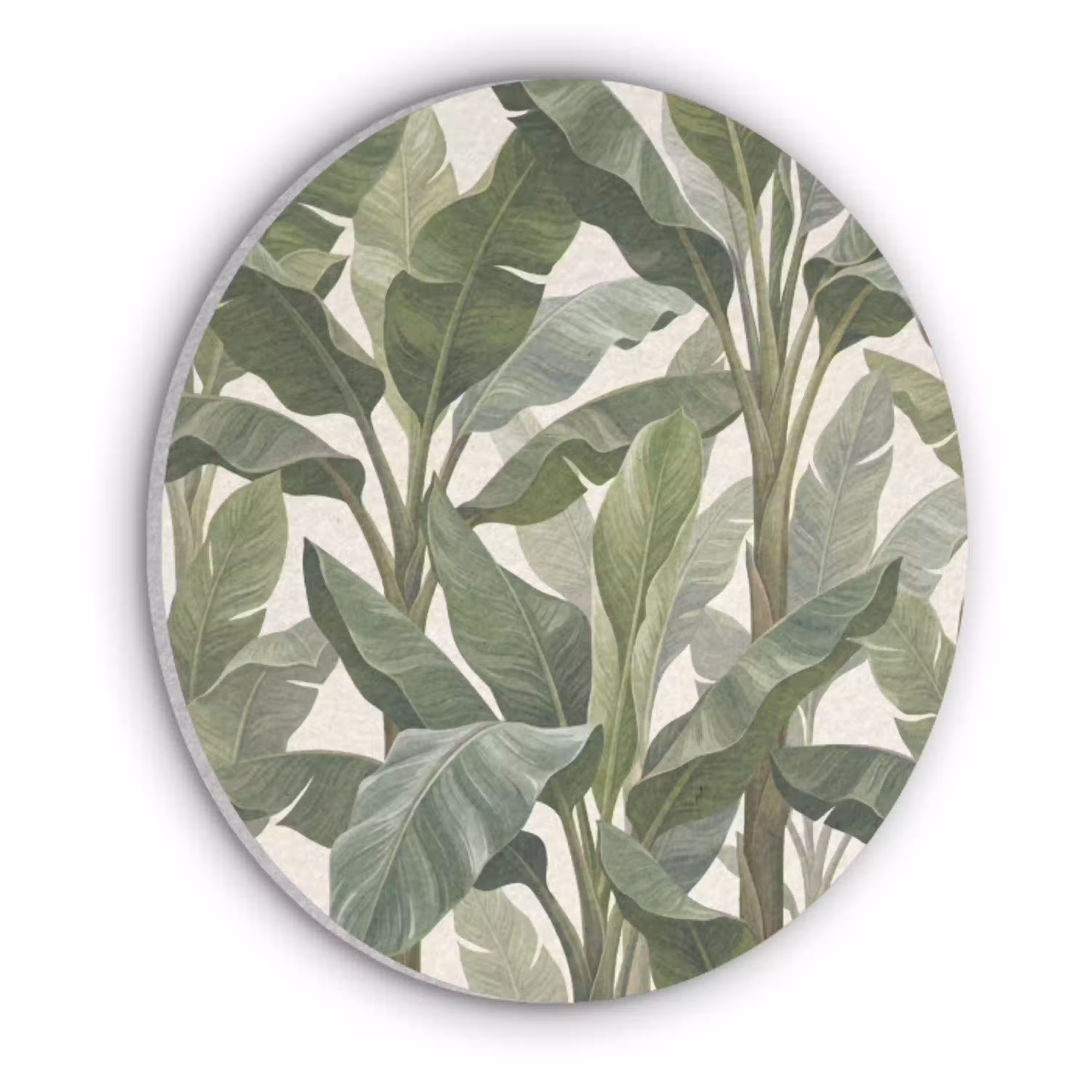 Planten - Bladeren - Tropisch - Groen Akoestische PET Vilt - Rond klein -3d