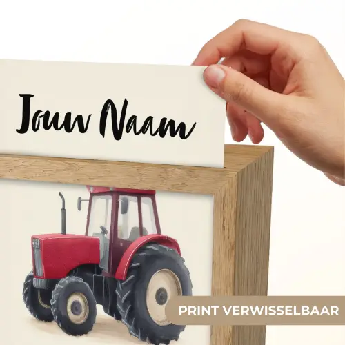 Tractor - Getekend - Rood Light Box met kabel (Kinderlampje) klein -USP_websiteprintNL