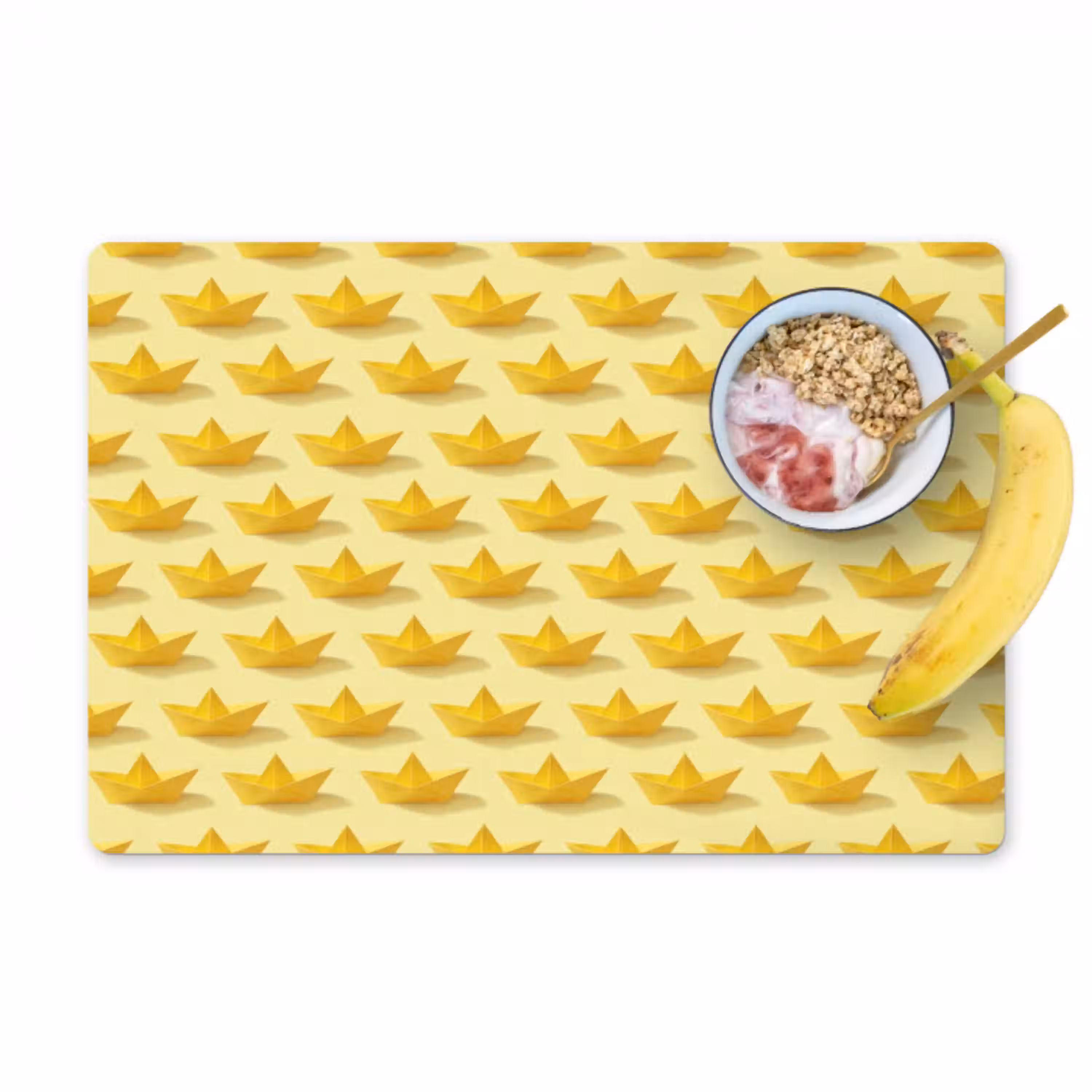 Bootjes - Origami - Creatief - Geel Placemat vinyl groot 368 -zzzproduct_Kitchenyeah-website