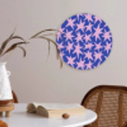 Modern - Sterren - Blauw Akoestische PET Vilt - Rond klein 838 -sfeer3