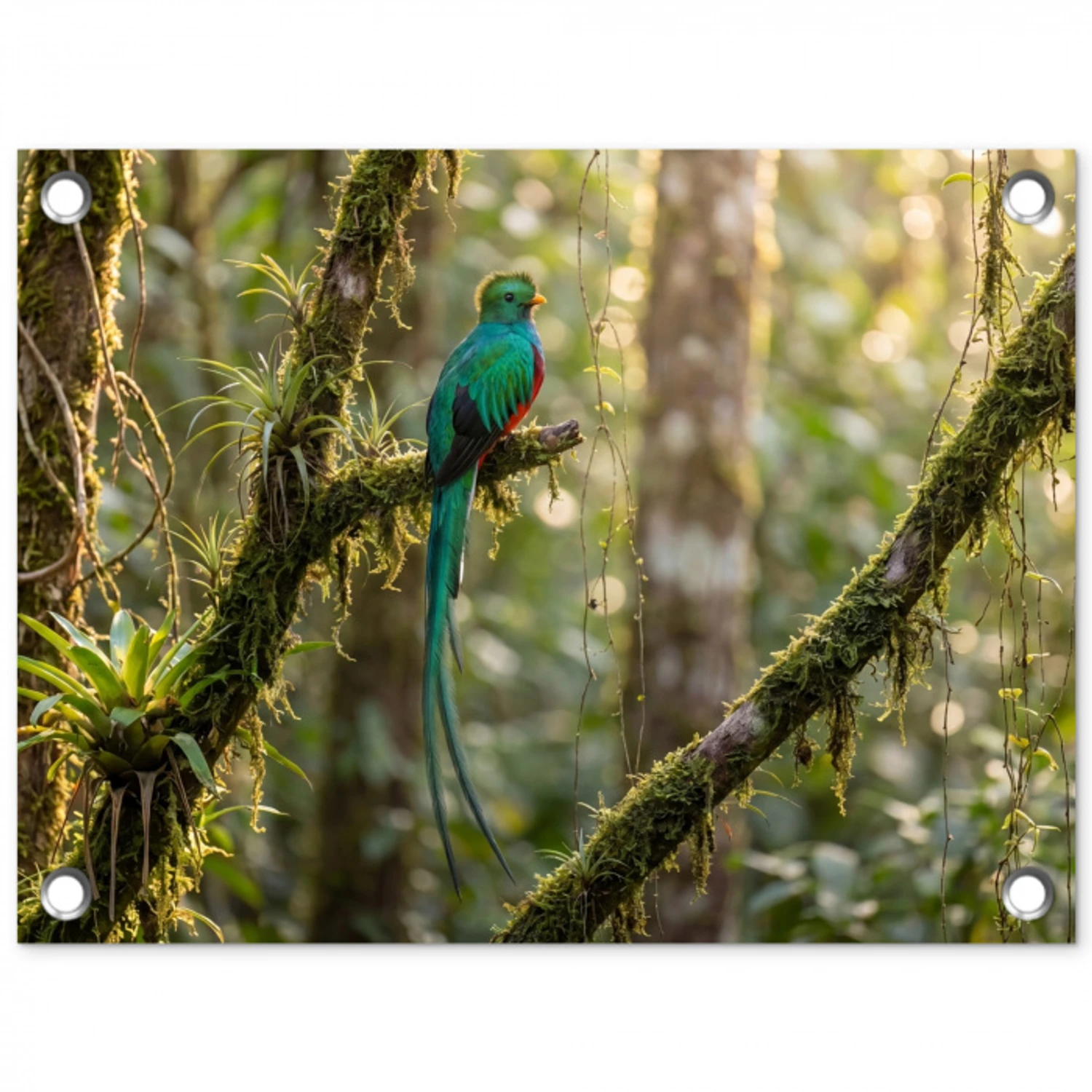 Quetzal - Jungle - Natuur - Groen tuinposter los doek klein -3d