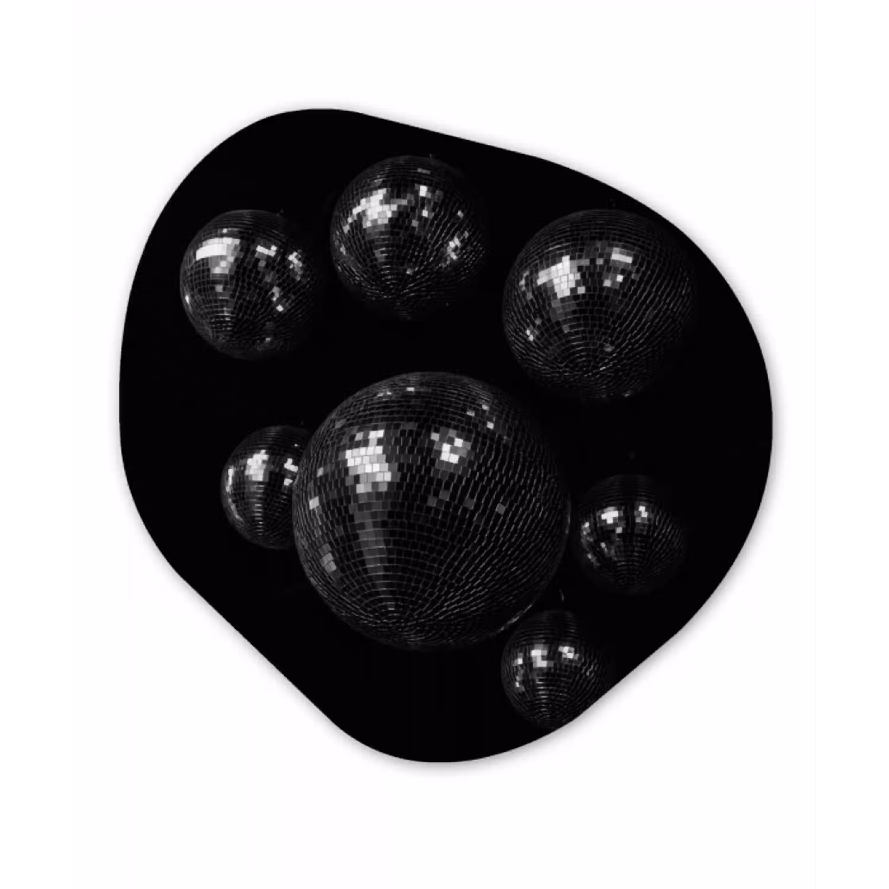 Discoballen - Minimalistisch - Zwart Wandcirkel Organisch Forex 3mm klein -3d