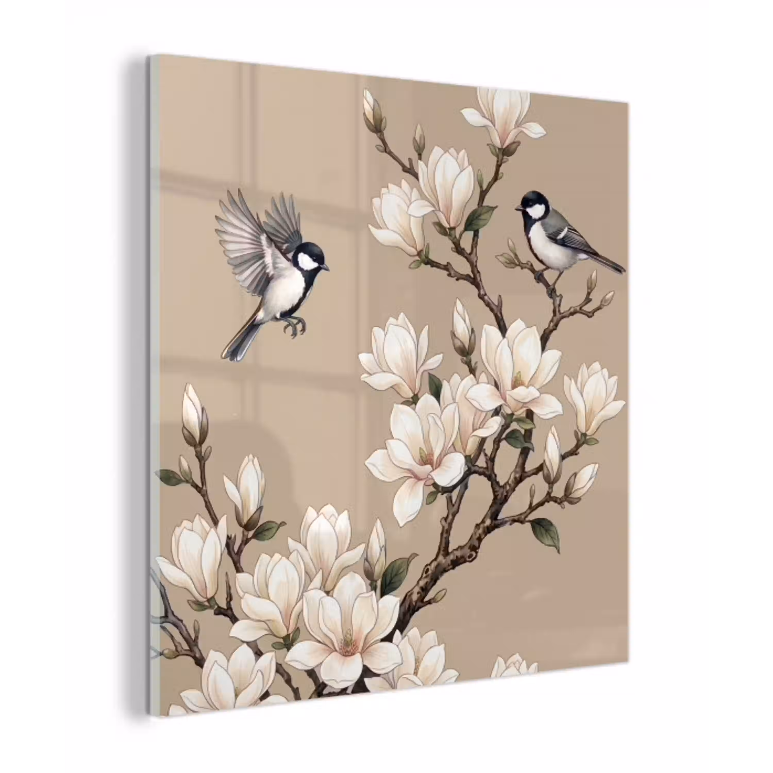 Oosters - Vogels - Beige plexiglas 5mm klein -z3d